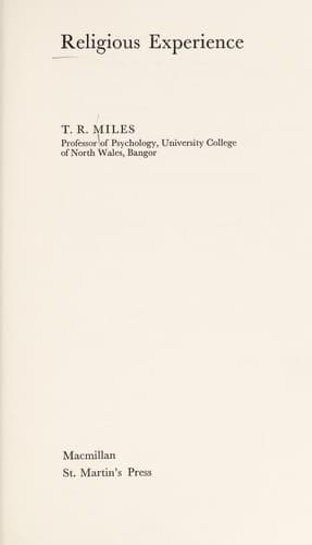 Religious experience (New studies in the philosophy of religion)