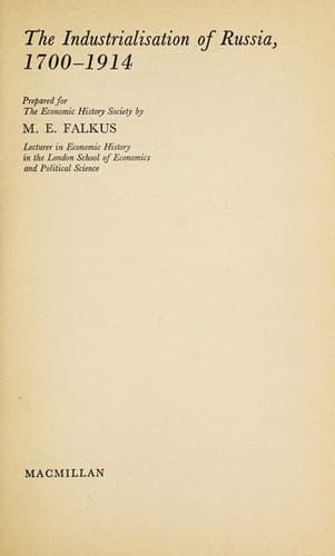 The Industrialisation of Russia, 1700-1914
