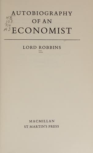 Autobiography of an economist,