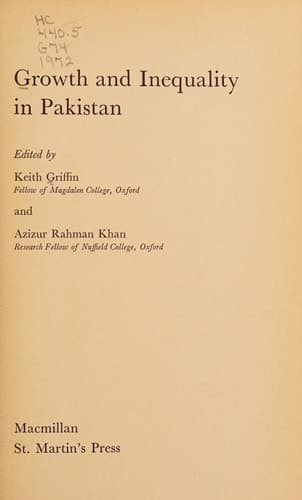 Growth and inequality in Pakistan,