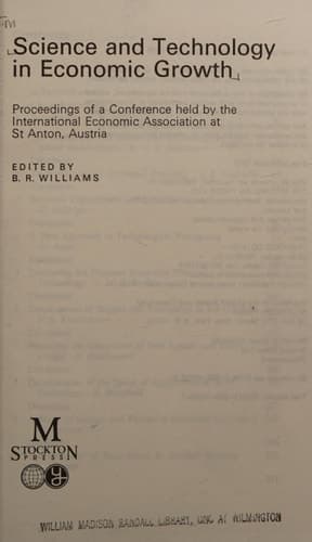 Science and Technology in Economic Growth (International Economic Association Series)