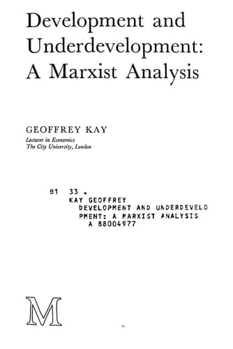 Development and underdevelopment: A Marxist analysis
