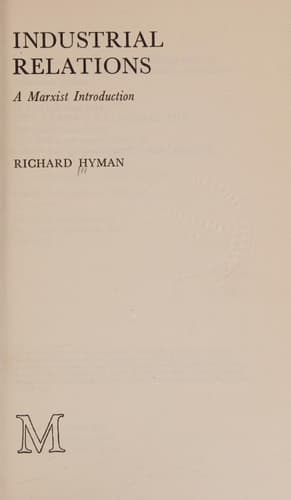 Industrial Relations A Marxist Introd