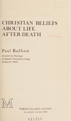 Christian beliefs about life after death (Library of philosophy and religion)