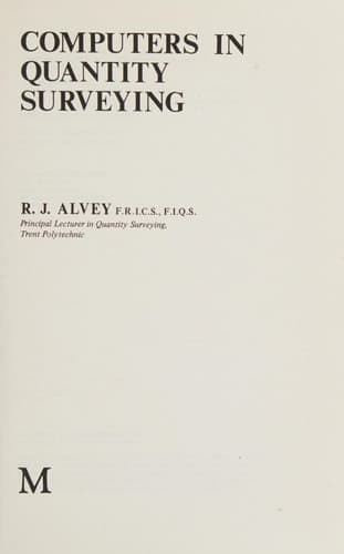 Computers in Quantity Surveying
