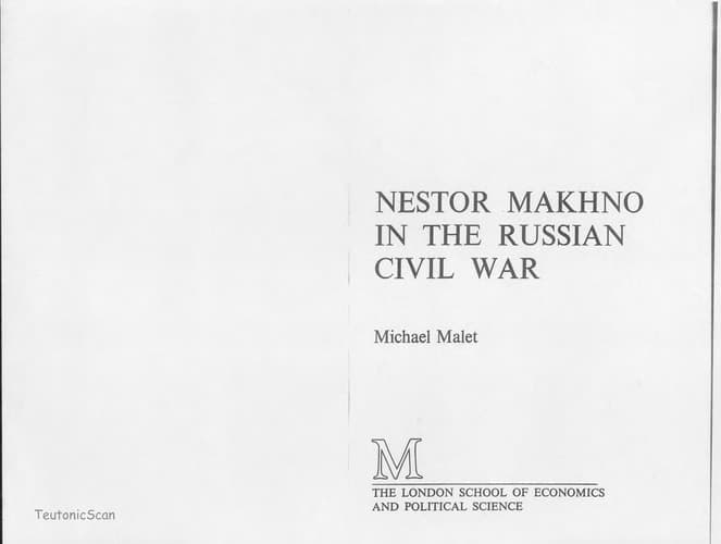 Nestor Makhno in the Russian Civil War