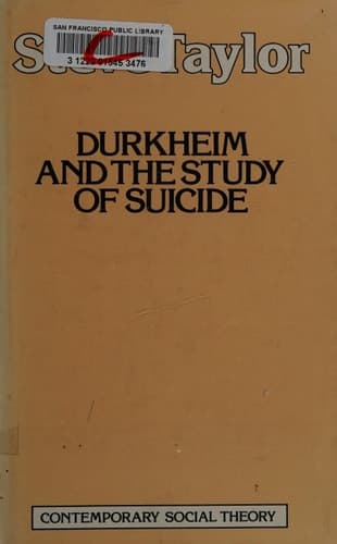 Durkheim and the Study of Suicide (Contemporary Social Theory)