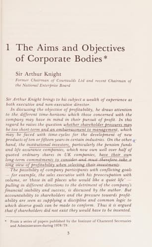 Management Accountability and Corporate Governance Selected Readings