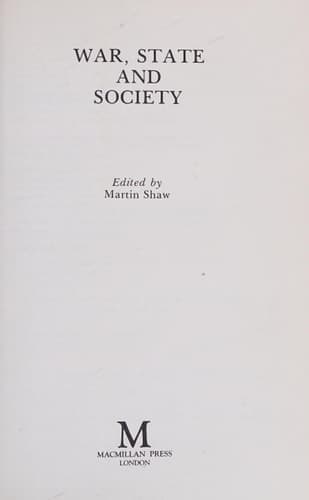 War, State and Society
