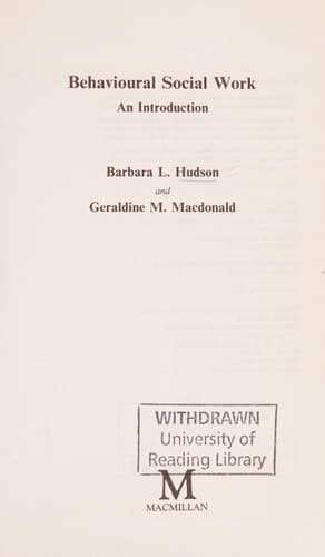 Behavioural Social Work An Introduction