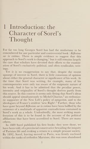 Georges Sorel: The character and development of his thought (St. Antony's/Macmillan series)
