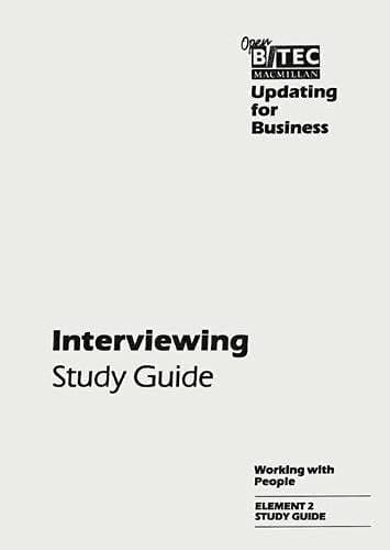 Open BTEC Working with People; Interviewing - Student's Guide