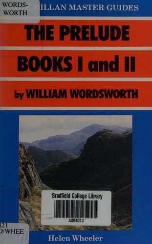 "The Prelude" Books I and II by William Wordsworth (Macmillan Master Guides)