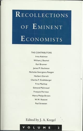 Recollections of Eminent Economists: -Volume- 2