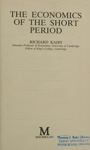 The Economics of the Short Period