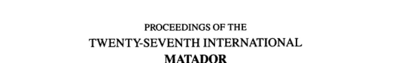Proceedings of the Twenty-seventh International Matador Conference Held in Manchester, 20th-21st April 1988
