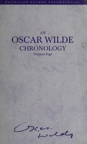 An Oscar Wilde Chronology (Author Chronologies Series)