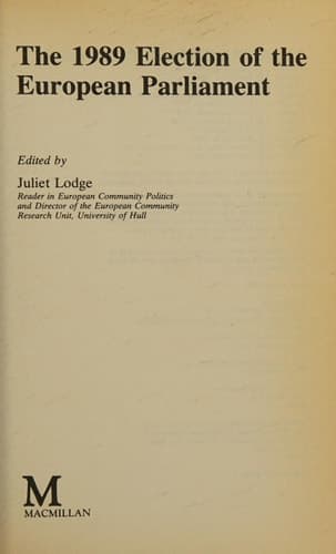 The 1989 Election of the European Parliament