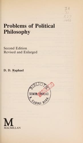 Problems of Political Philosophy