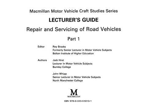 Repair and Servicing of Road Vehicles