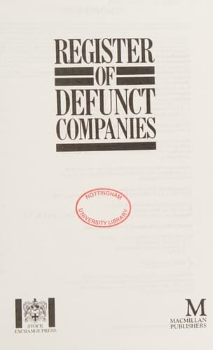 Register of Defunct Companies