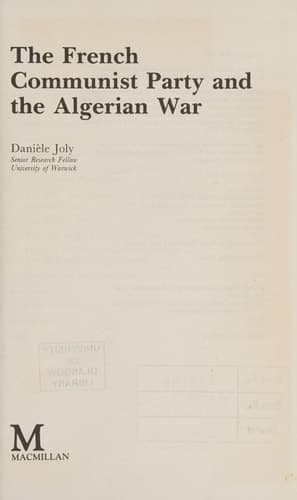 The French Communist Party and the Algerian War