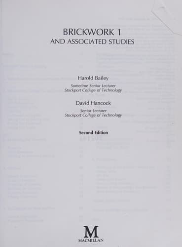 Brickwork 1 and Associated Studies
