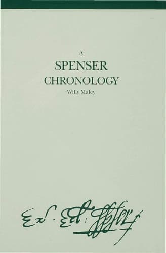 A Spenser Chronology (Author Chronologies Series)