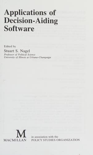 Applications in Decision-aiding Software (Policy Studies Organization)