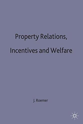 Property Relations, Incentives and Welfare Proceedings of a Conference held in Barcelona, Spain, by the International Economic Association