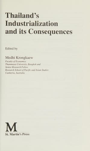 Thailand’s Industrialization and its Consequences