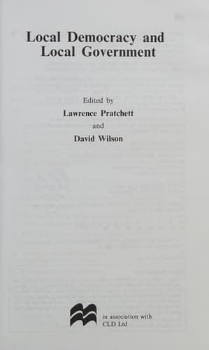 Local Democracy and Local Government