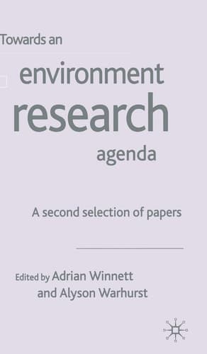 Towards an Environment Research Agenda A Second Selection of Papers