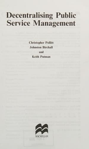 Decentralising Public Service Management