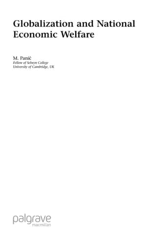 Globalization and National Economic Welfare
