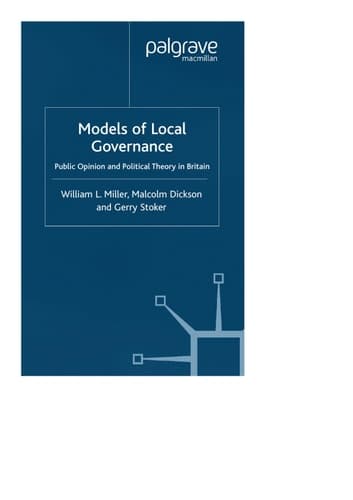 Models of Local Governance: Public Opinion and Political Theory in Britain