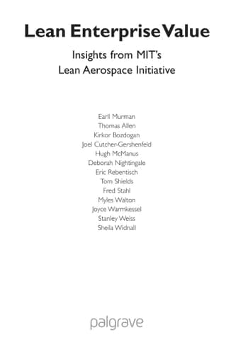 Lean Enterprise Value Insights from MIT's Lean Aerospace Initiative