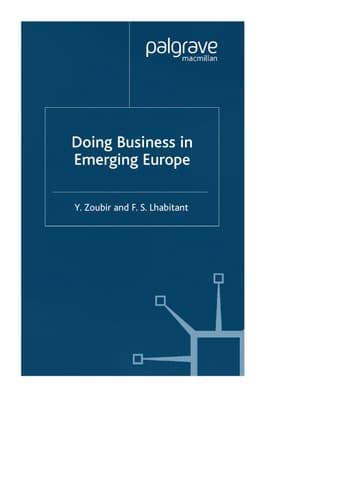 Doing Business in Emerging Europe