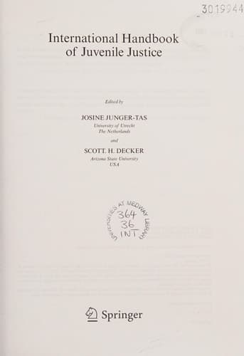 International Handbook of Juvenile Justice