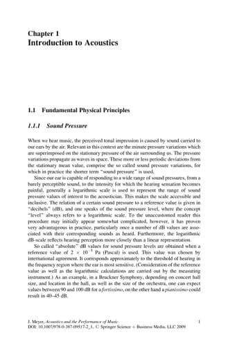 Acoustics and the Performance of Music Manual for Acousticians, Audio Engineers, Musicians, Architects and Musical Instrument Makers
