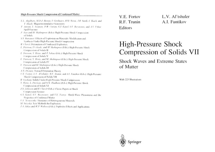 High-Pressure Shock Compression of Solids VII Shock Waves and Extreme States of Matter