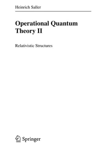 Operational Quantum Theory I Nonrelativistic Structures