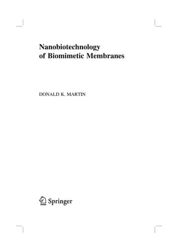 Nanobiotechnology of Biomimetic Membranes