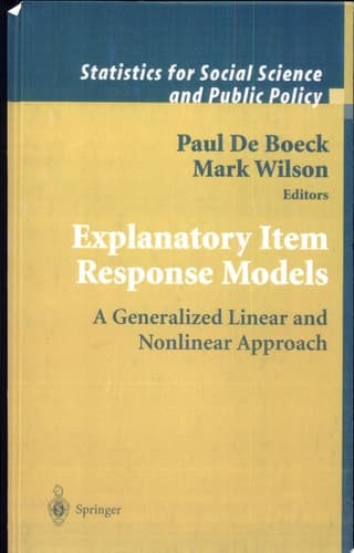 Explanatory Item Response Models A Generalized Linear and Nonlinear Approach