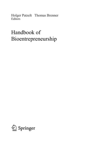 Handbook of Bioentrepreneurship