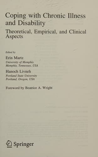Coping with Chronic Illness and Disability Theoretical, Empirical, and Clinical Aspects