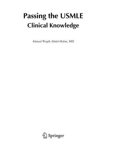 Passing the USMLE Clinical Knowledge