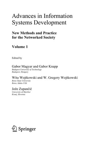 Advances in Information Systems Development New Methods and Practice for the Networked Society Volume 2