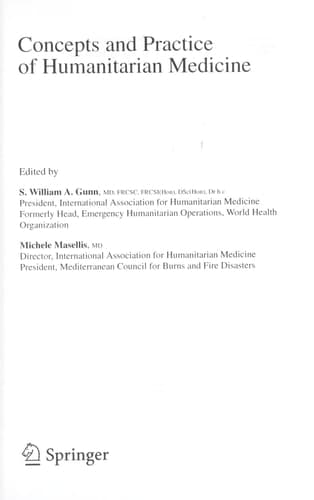 Concepts and Practice of Humanitarian Medicine