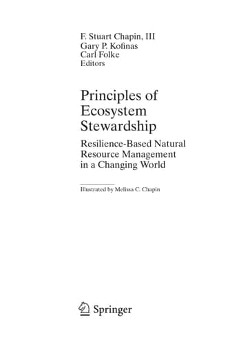 Principles of Ecosystem Stewardship Resilience-Based Natural Resource Management in a Changing World